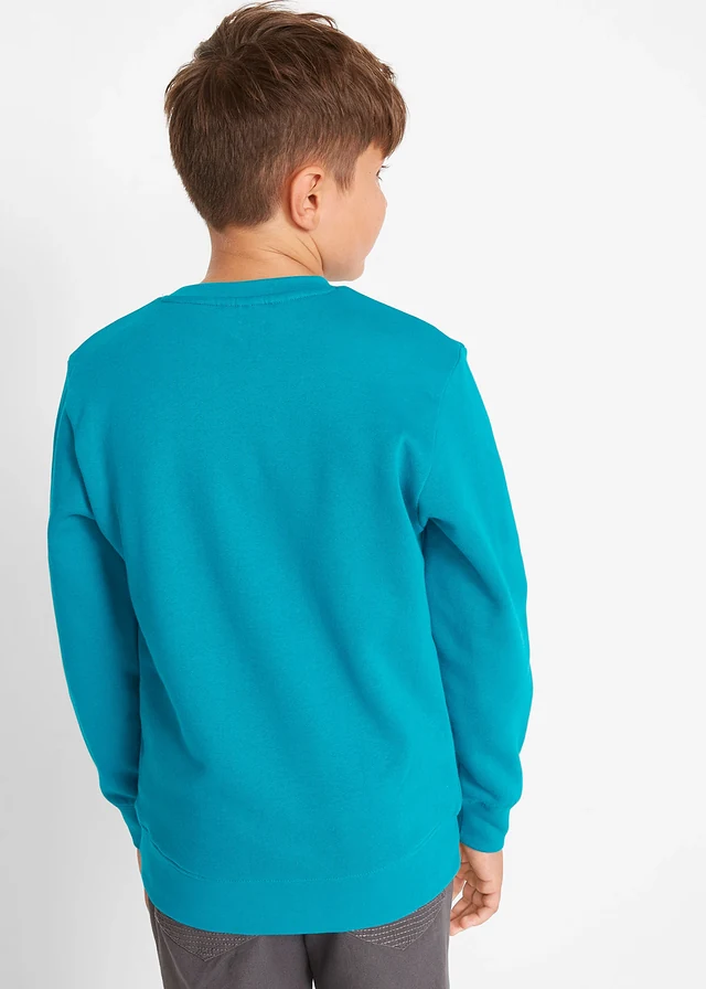 Lot de 2 sweat 100% coton, Couleur: noir + turquoise foncé graphique