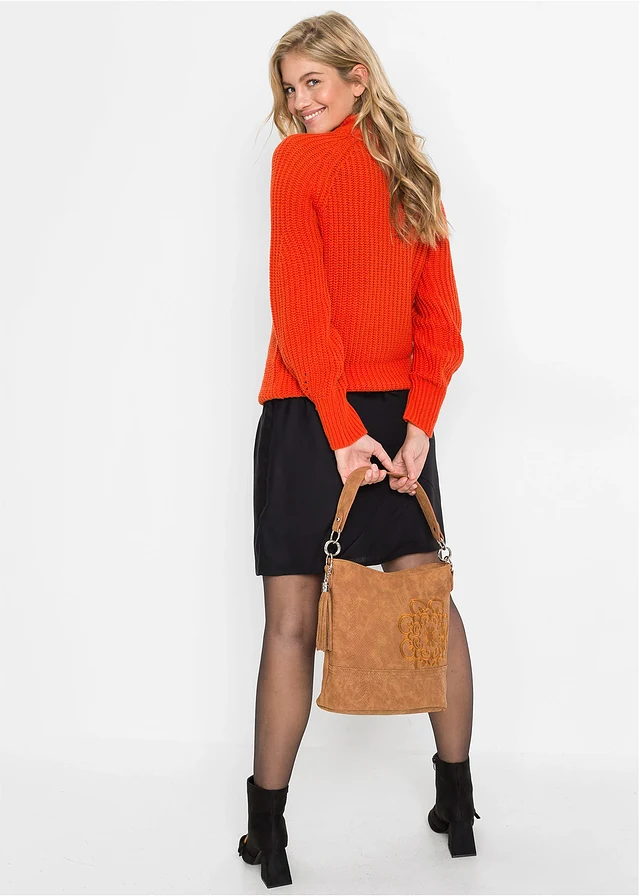 Handtas met borduursel • cognac • product-page.page-title-suffix
