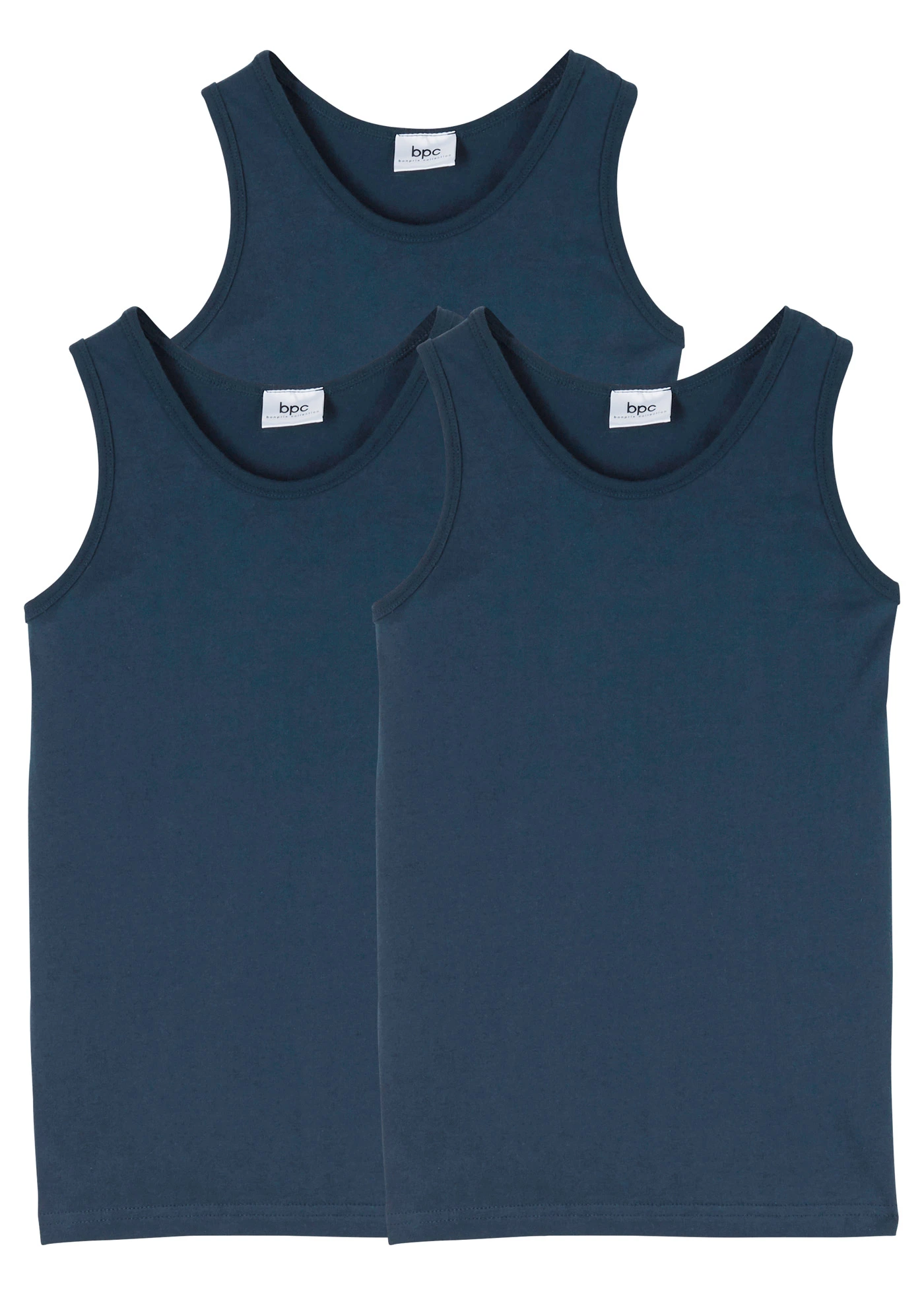 Nátělník s měkkou organickou bavlnou (3 ks v balení) • tmavě modrá • bonprix obchod