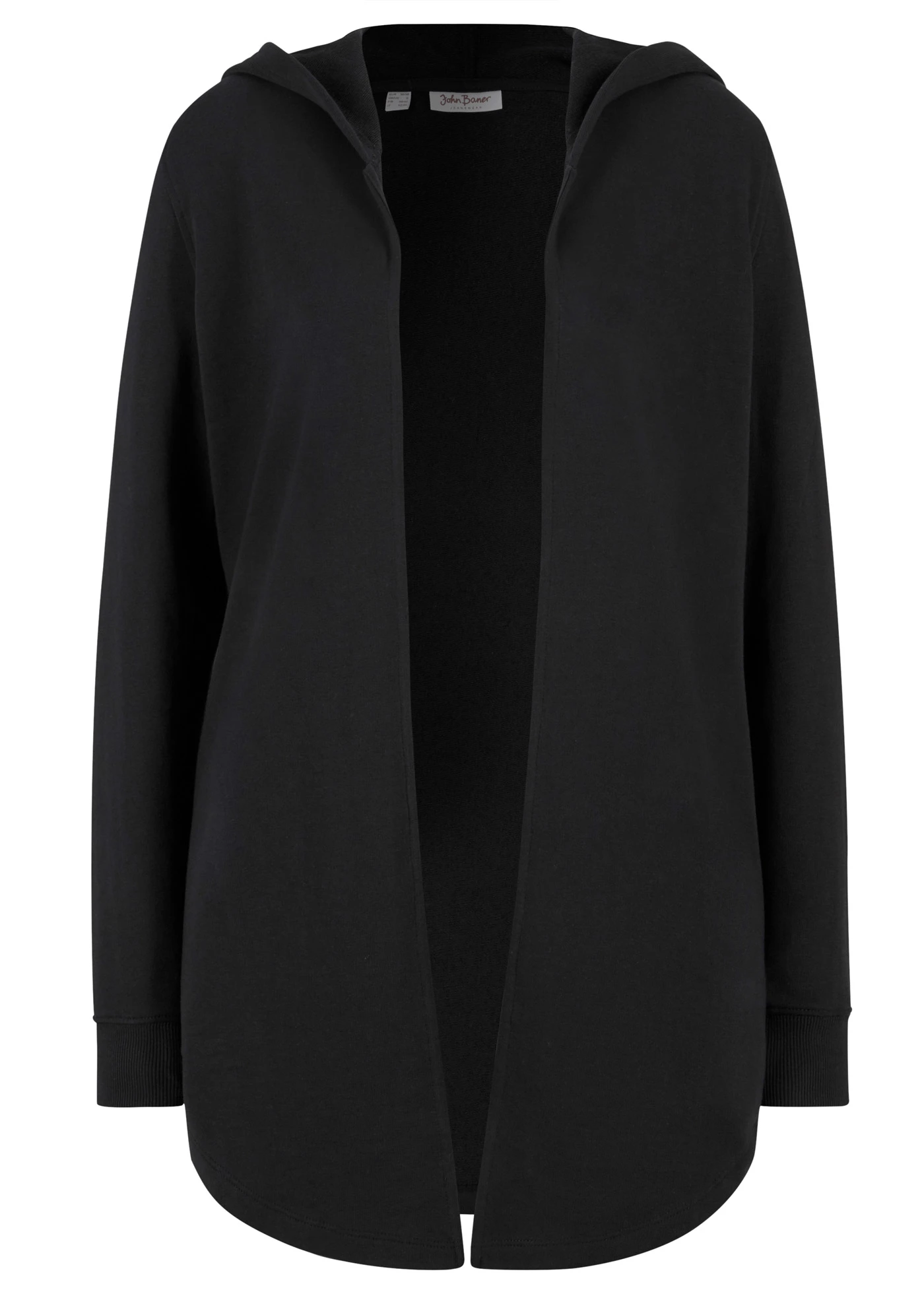 Gilet long et ouvert en sweat • noir • Boutique bonprix