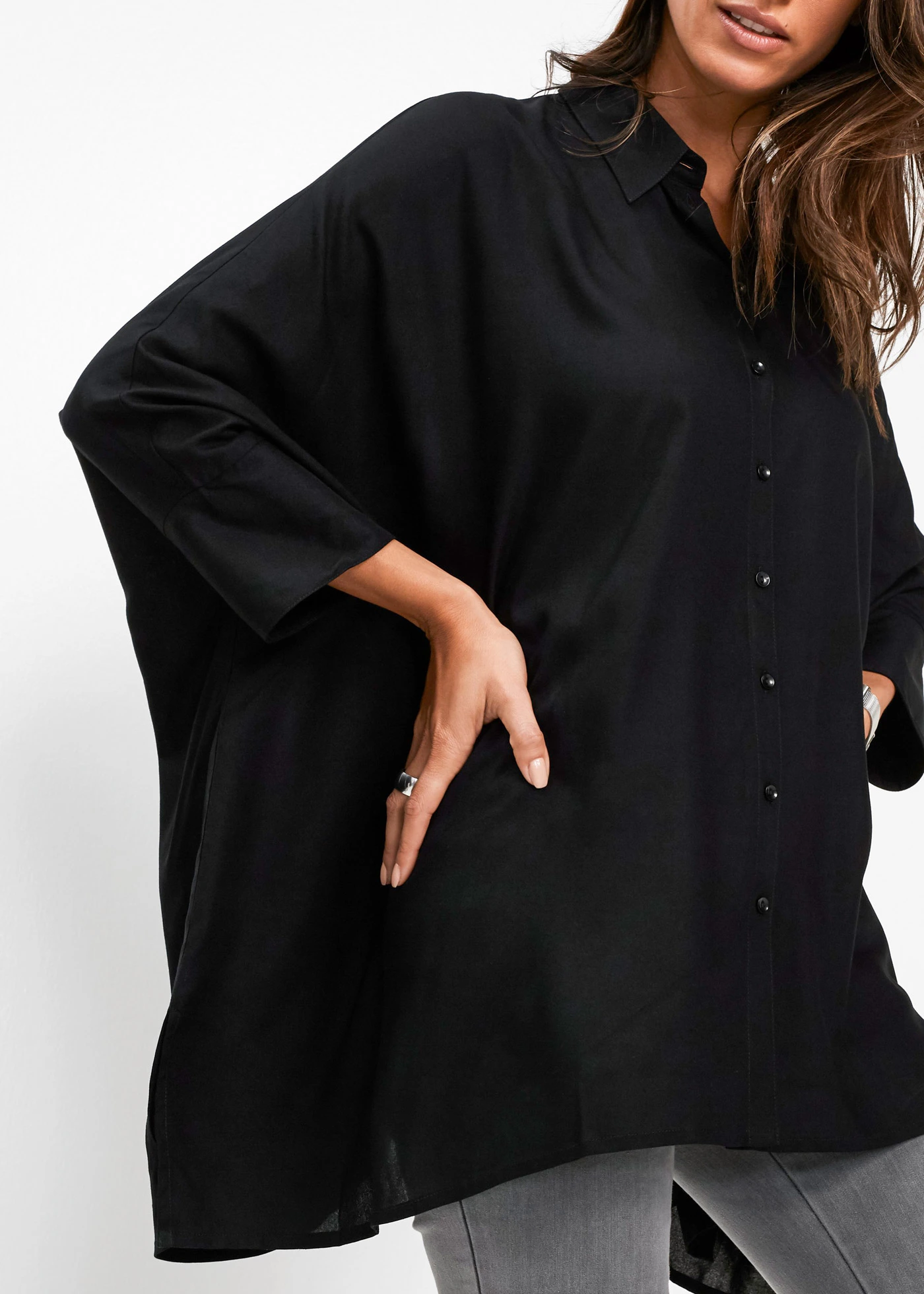 Oversized blouse • zwart • bonprix online shop