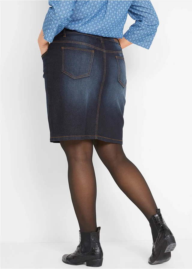 Stretch spijkerrok, Kleur: donkerblauw used