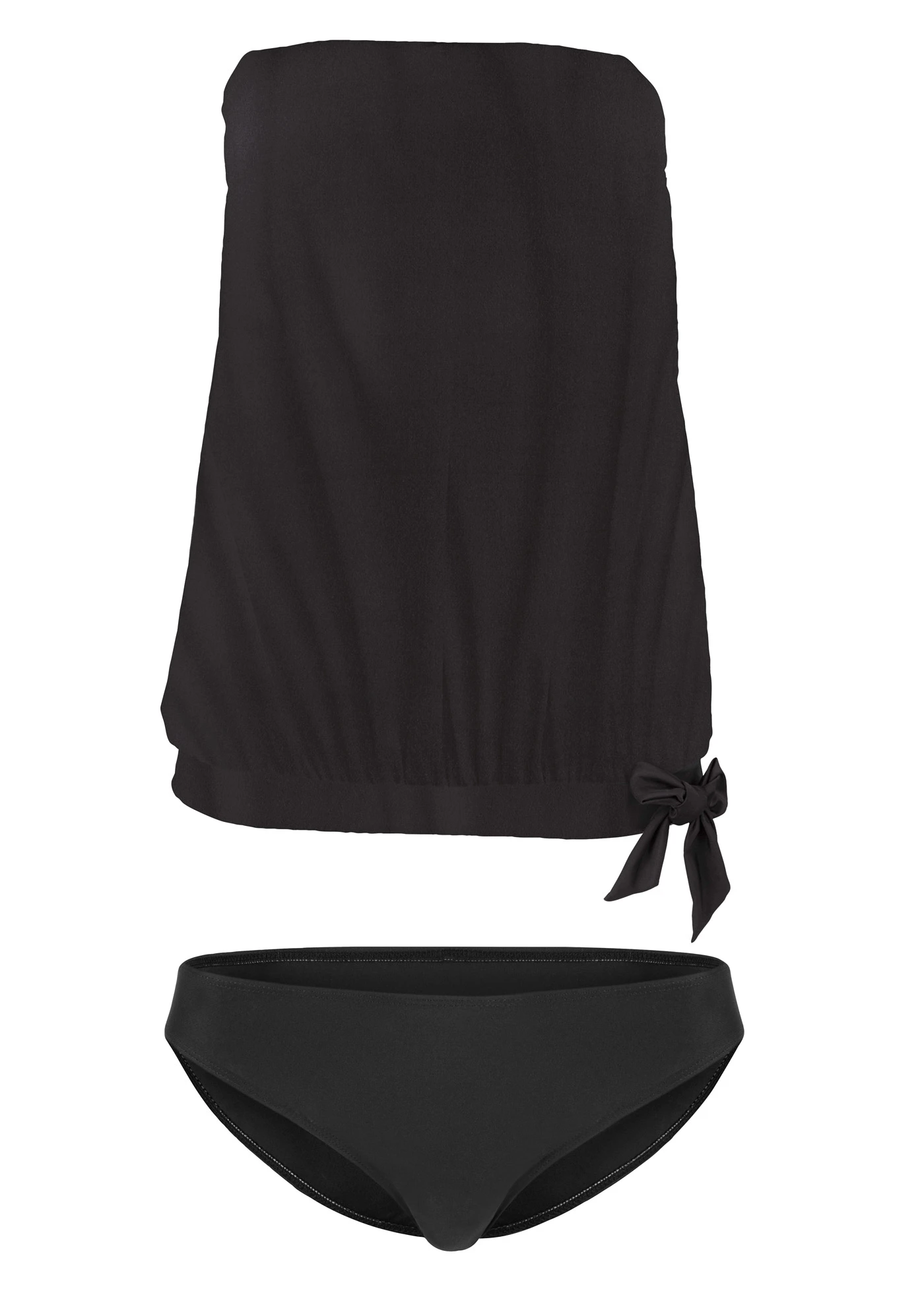 Tankini oversize z odpinanymi ramiączkami (komplet 2-cz.) • czarny • sklep bonprix