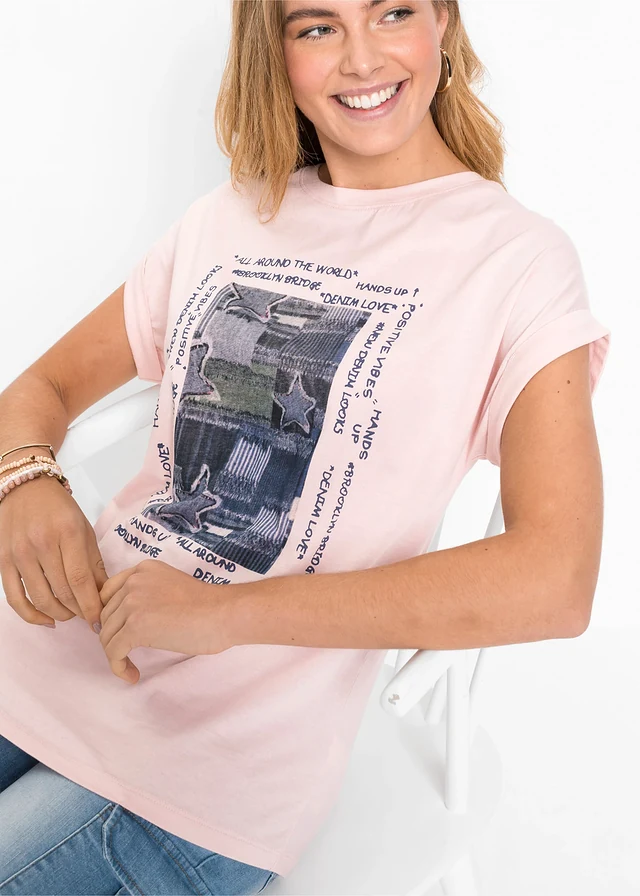 T-shirt doux en viscose mélangée • rose dragée • product-page.page-title-suffix