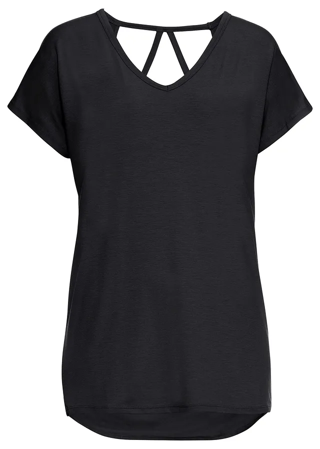 T-shirt en viscose mélangée • noir • Boutique bonprix