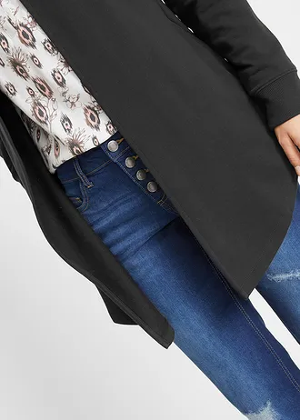 Gilet long et ouvert en sweat • noir • Boutique bonprix