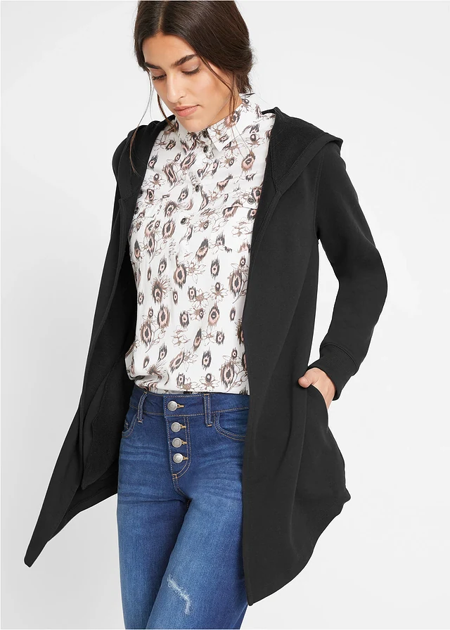 Gilet long et ouvert en sweat