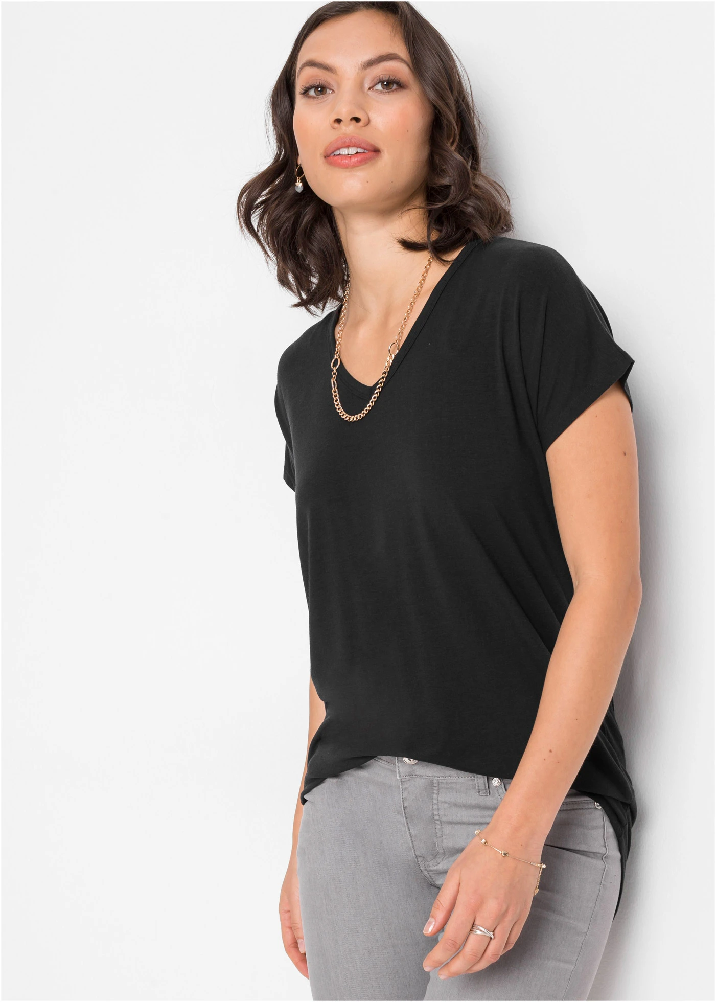 T-shirt en viscose mélangée • noir • Boutique bonprix