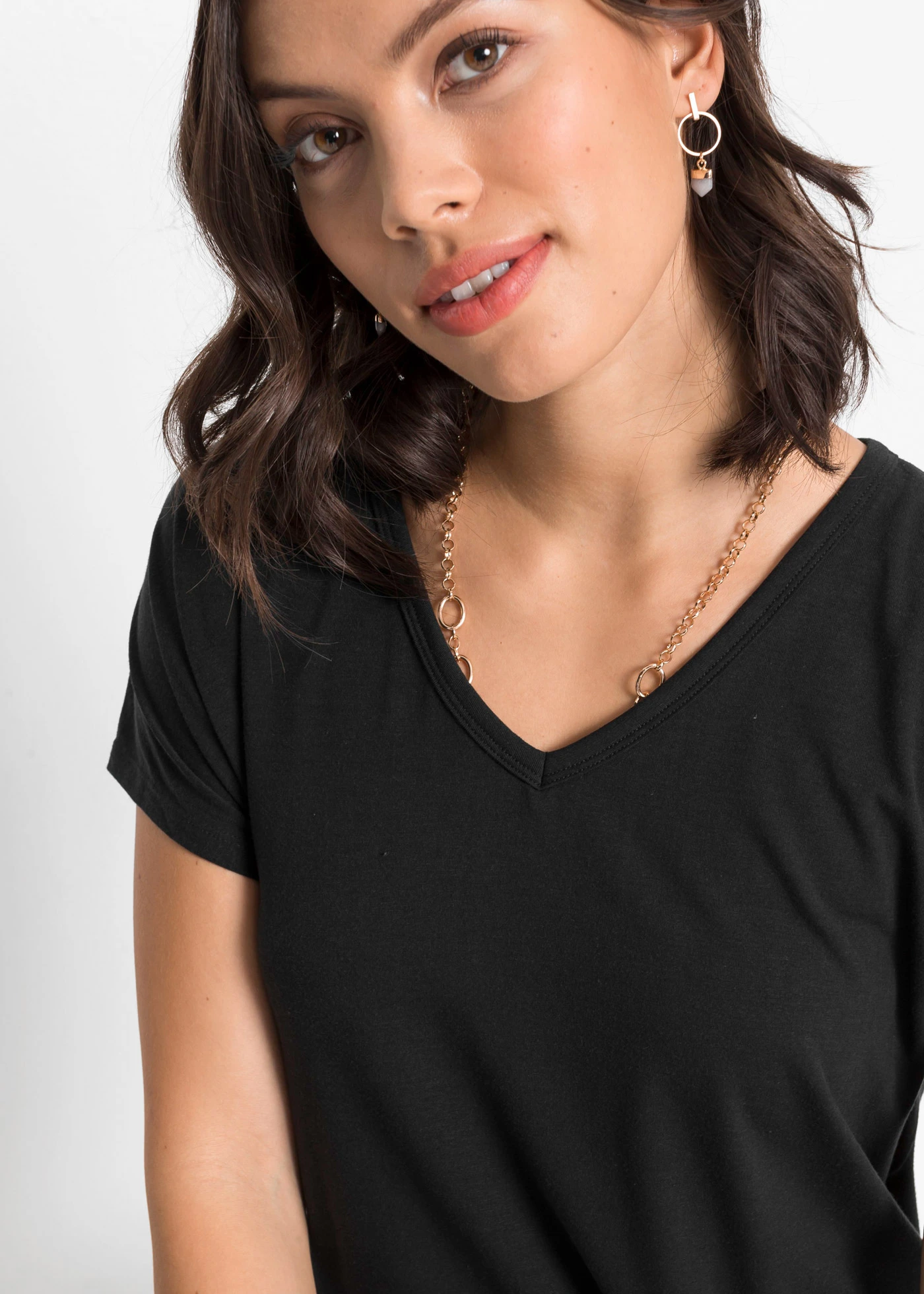 T-shirt en viscose mélangée • noir • Boutique bonprix