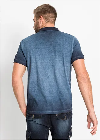 Polo piqué aspect délavé • bleu profond used • Boutique bonprix