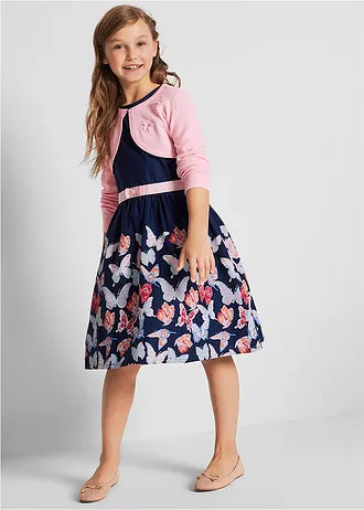 Dívčí pletené bolero s aplikacemi motýlů • pudrově růžová • bonprix obchod