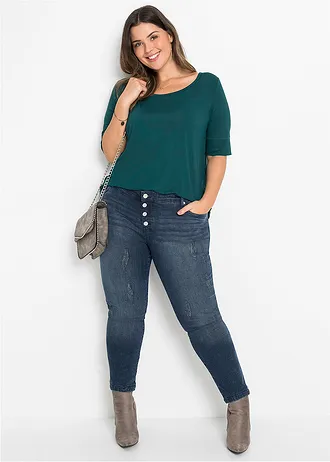 Tričko z jemné směsi s viskózou, barva: černá