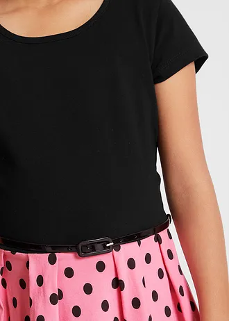 Robe en jersey • noir - rose vif • Boutique bonprix