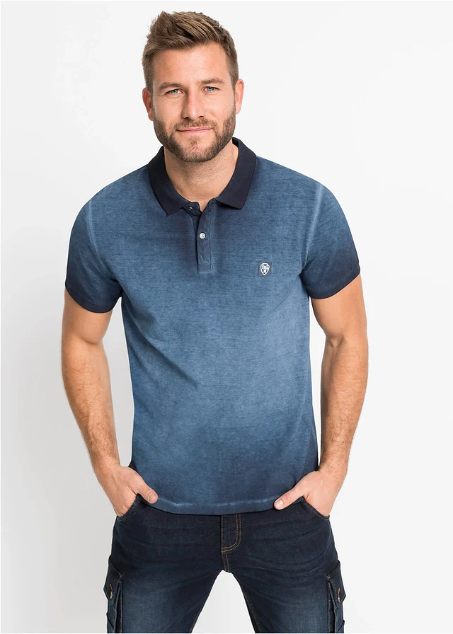 Piqué poloshirt in washed out look