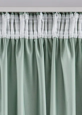 Gordijnen van microvezel (2 stuks) • lindgroen • bonprix online shop