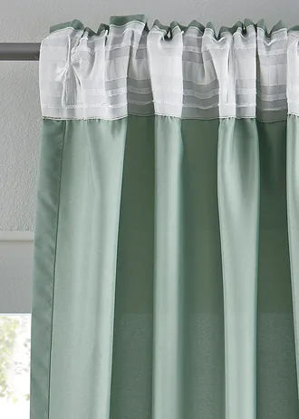 Onderhoudsvriendelijke gordijnen van microvezel (2 stuks) • lichtgroen • bonprix online shop