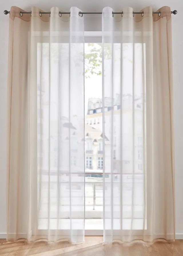 Perdea în degradeu cu poliester reciclat, la pachet dublu