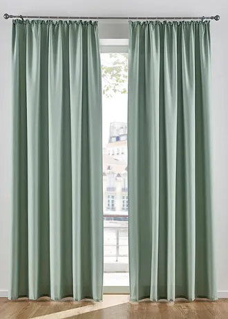 Gordijnen van microvezel (2 stuks) • lindegroen • bonprix online shop