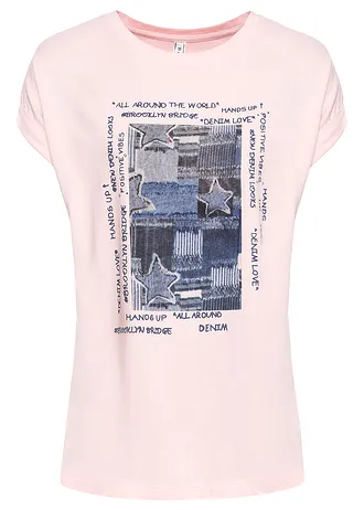 T-shirt z miękkiej mieszanki wiskozy