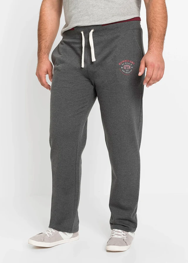 Pantaloni de jogging cu detalii sport, culoare: antracit melanj