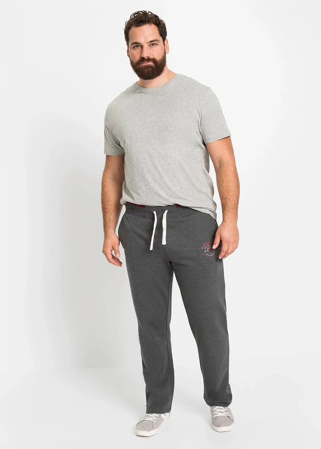 Pantaloni de jogging cu detalii sport, culoare: antracit melanj