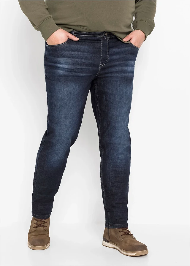 Strečové džíny Slim Fit Tapered, barva: tmavě modrý denim