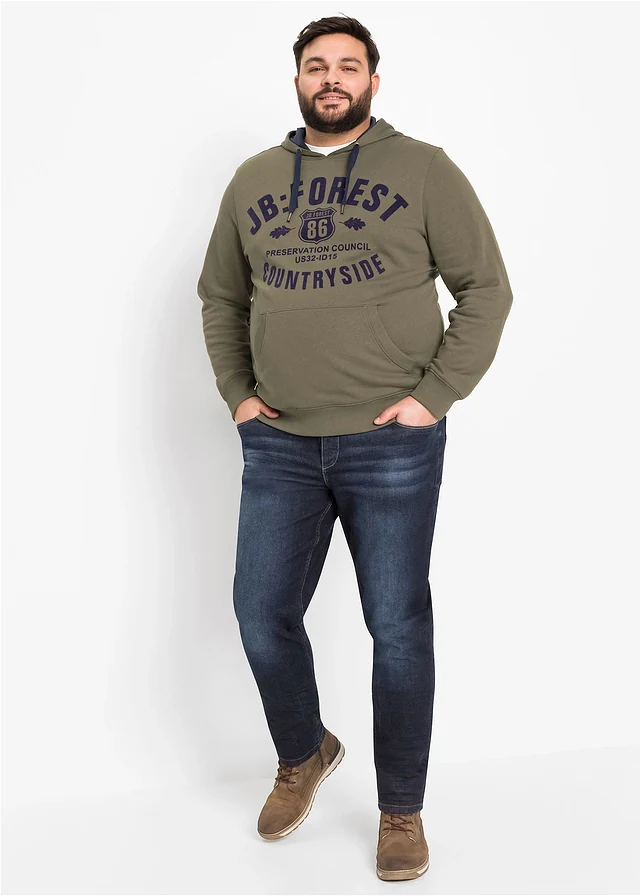 Strečové džíny Slim Fit Tapered, barva: tmavě modrý denim