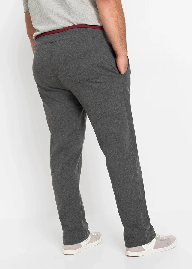 Joggingbroek met sportieve details, Kleur: antraciet gemêleerd