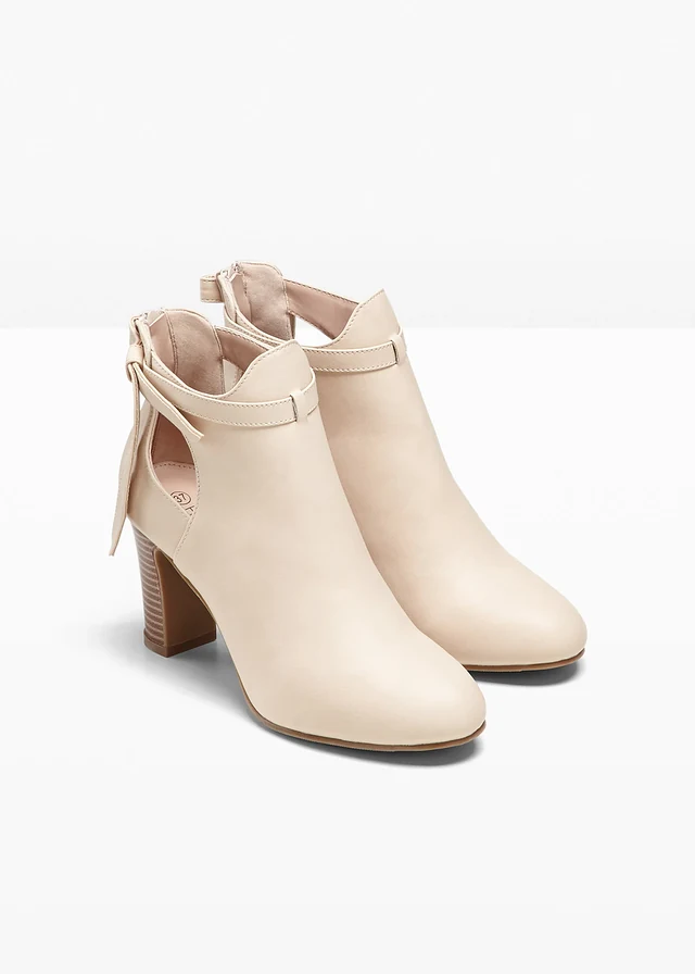 Bottines à découpes, Couleur: beige