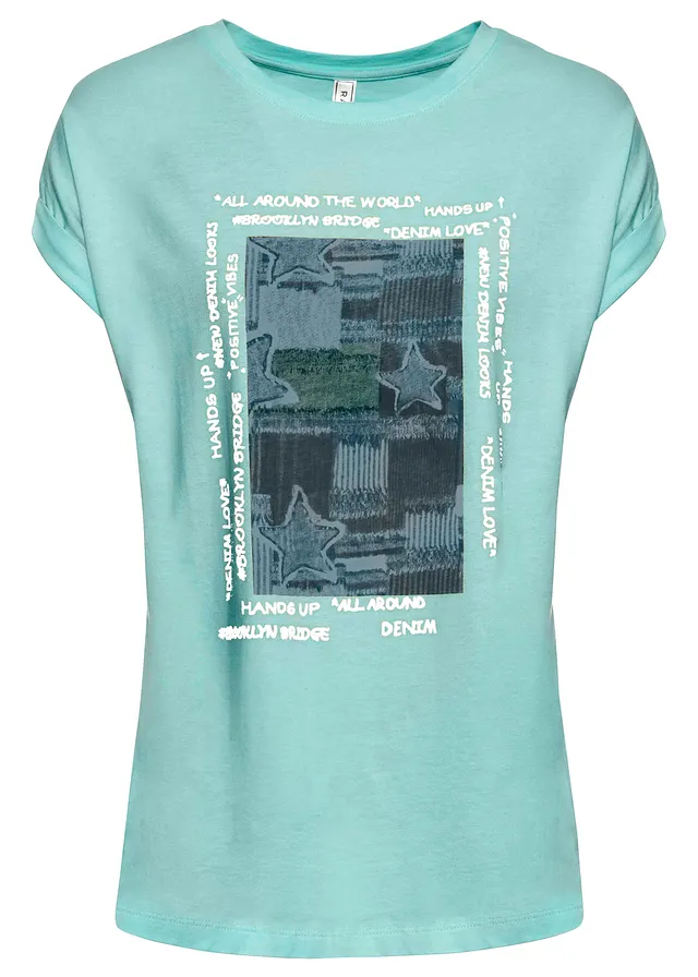 T-shirt in een zachte viscosemix • aquapastel • bonprix online shop