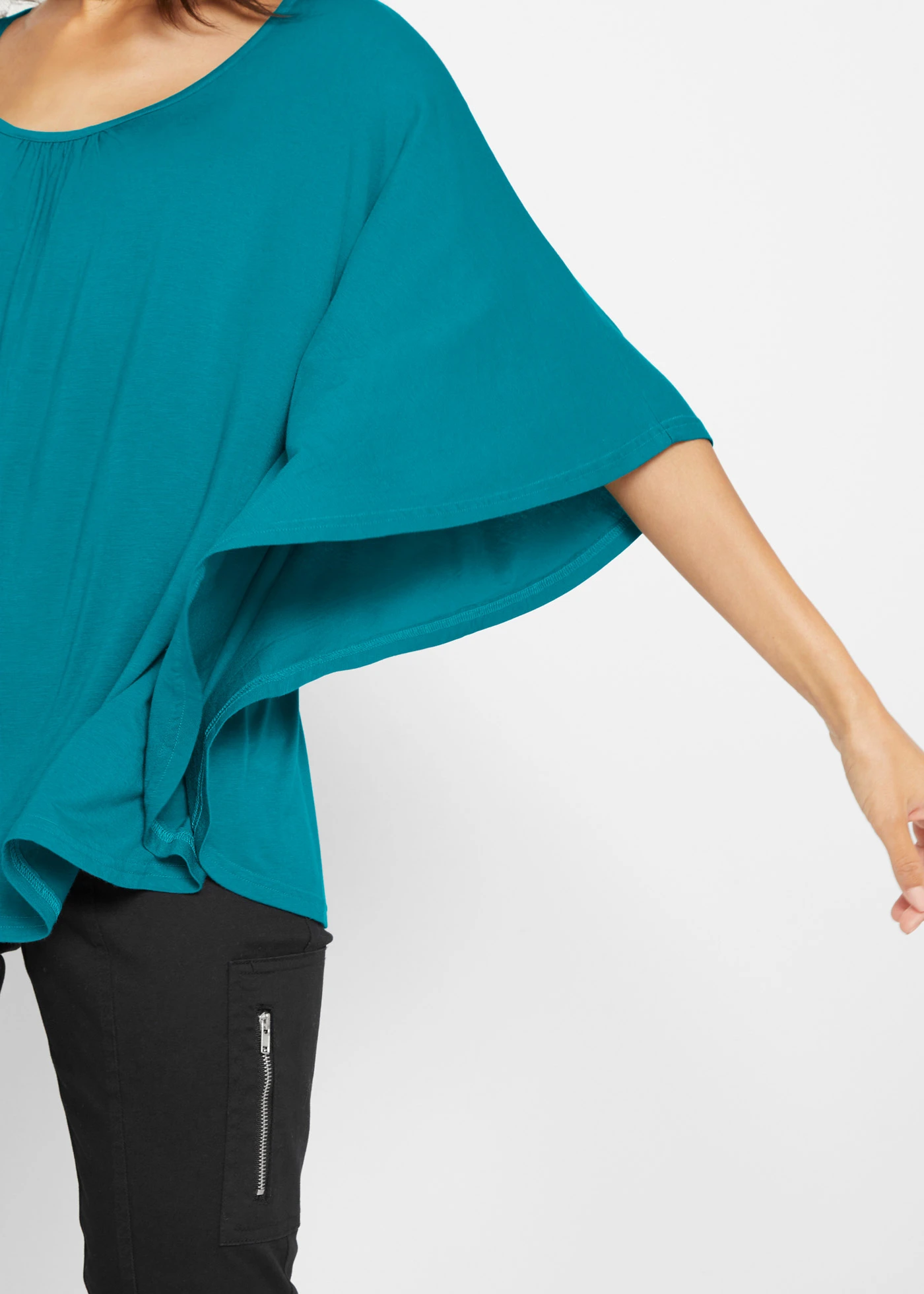 Shirt van viscose met vleermuismouwen • oceaanturkoois • bonprix online shop