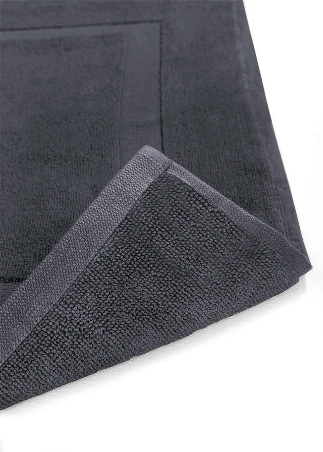 Lot de 2 tapis de bain hôtel, Couleur: anthracite