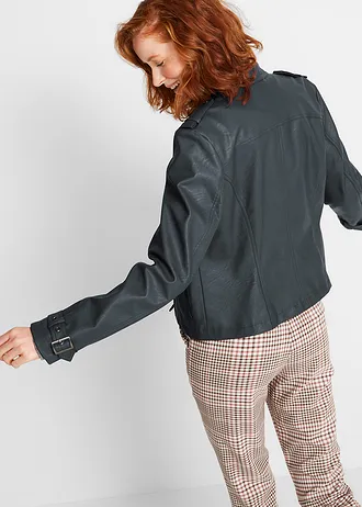 Műbőr motoros dzseki cipzárokkal • fekete • bonprix áruház