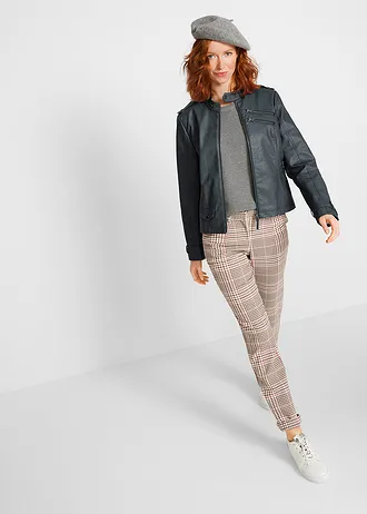 Műbőr motoros dzseki cipzárokkal • fekete • bonprix áruház