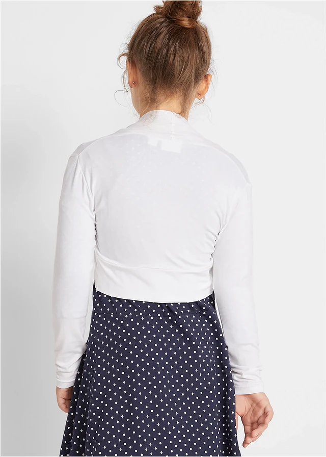 Boléro en jersey viscose doux, Couleur: blanc