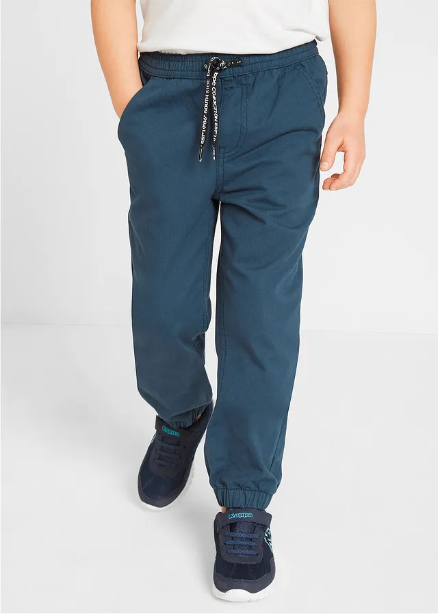Joggingbroek regular fit van puur katoen (set van 3), Kleur: donkerblauw+sand+ rookgrijs