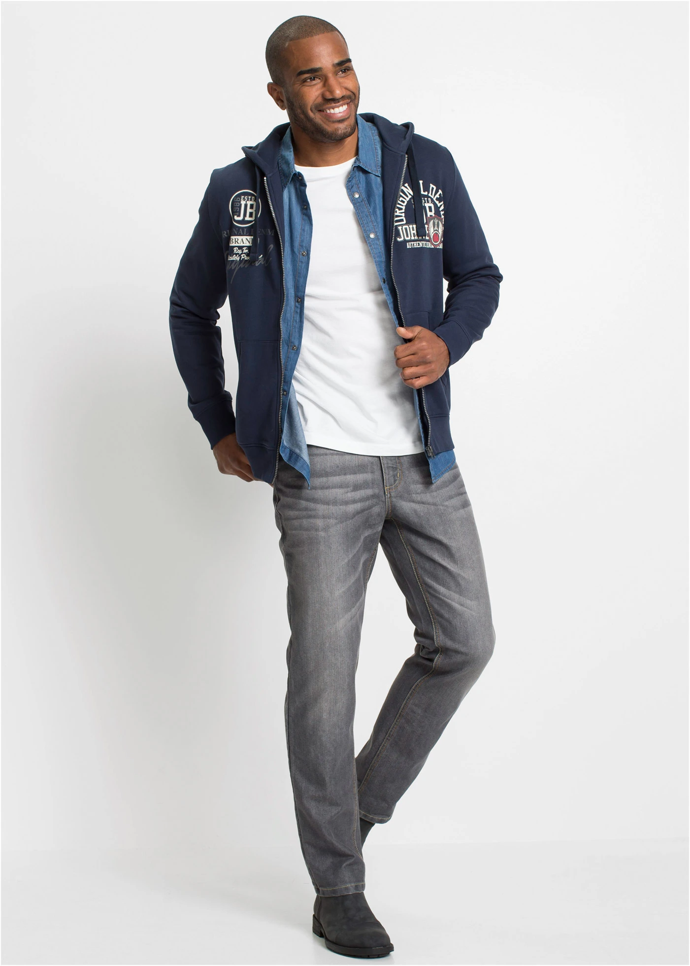 Slim fit spijkeroverhemd, lange mouw • lichtblauw denim used • bonprix online shop