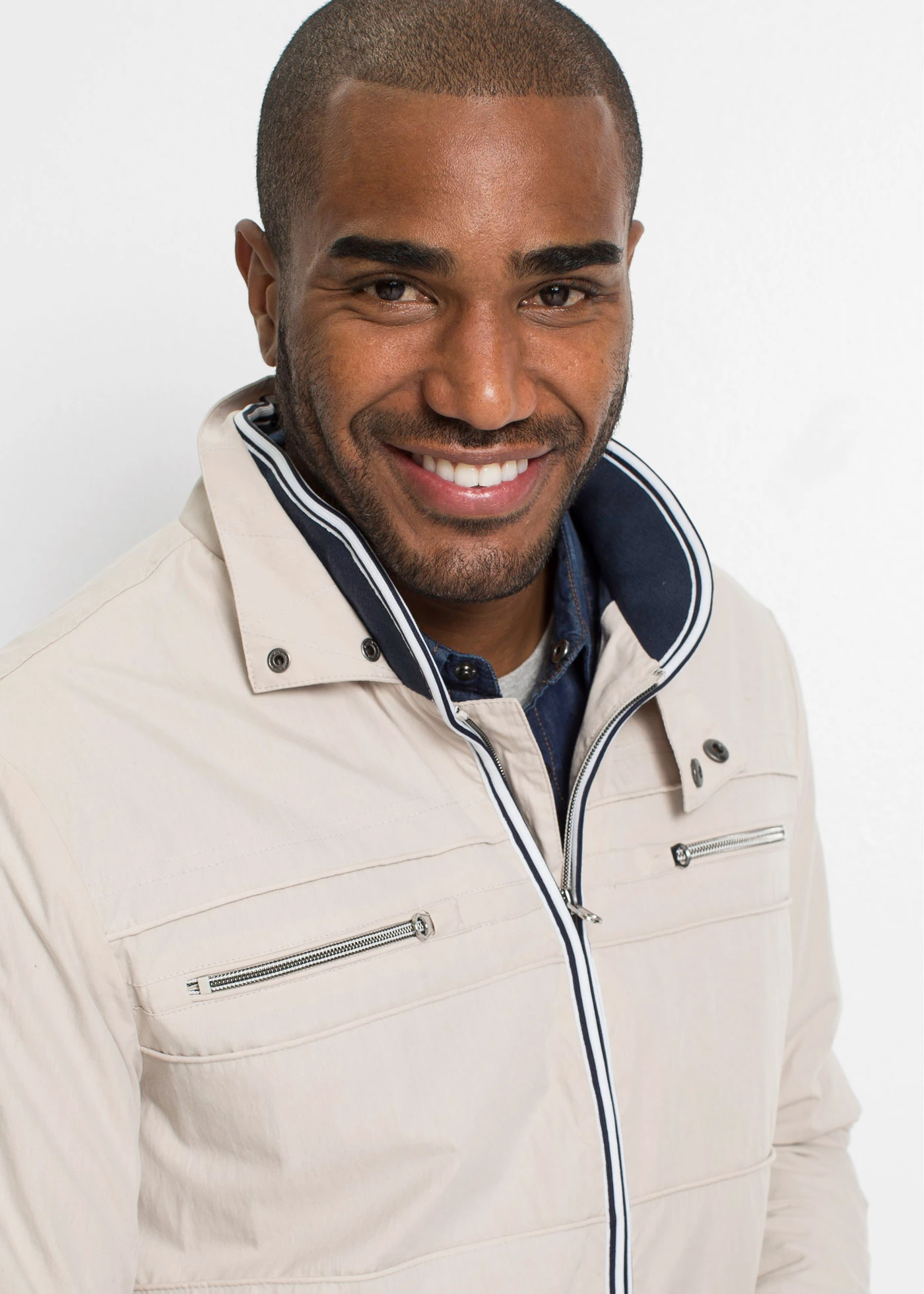 Blouson de mi-saison à col montant • gris pierre • Boutique bonprix