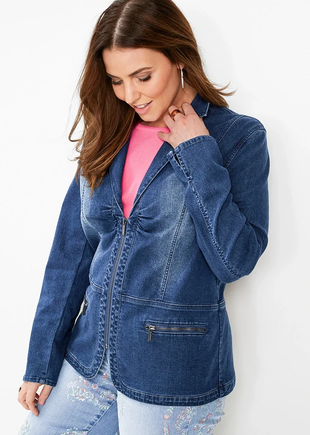 Veste en jean, Couleur: bleu denim