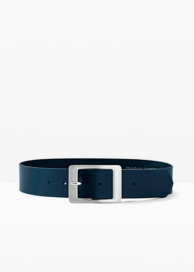 Ceinture en cuir • bleu foncé • Boutique bonprix