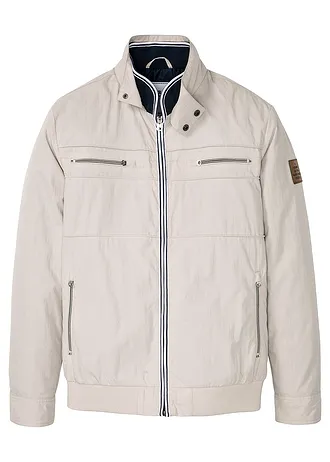 Bunda na přechodné období, střih bluzonu se stojáčkem, barva: kamenná šedá