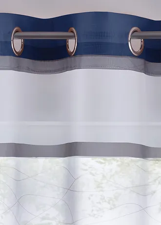 Transparant gordijn met gerecycled polyester (1 stuk), Kleur: duifblauw