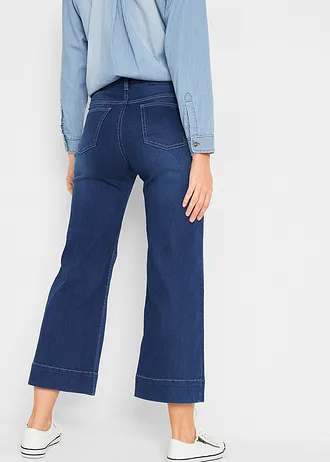 Jupe-culotte en jean ultra-doux • bleu used • Boutique bonprix