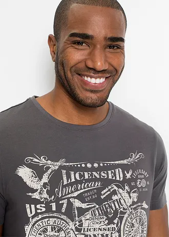 T-shirt van puur katoen • leisteengrijs • bonprix online shop