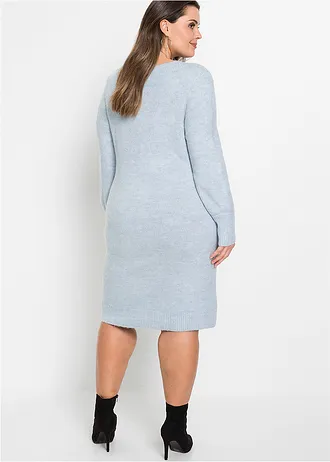 Gebreide jurk, Kleur: lichtblauw mêlee