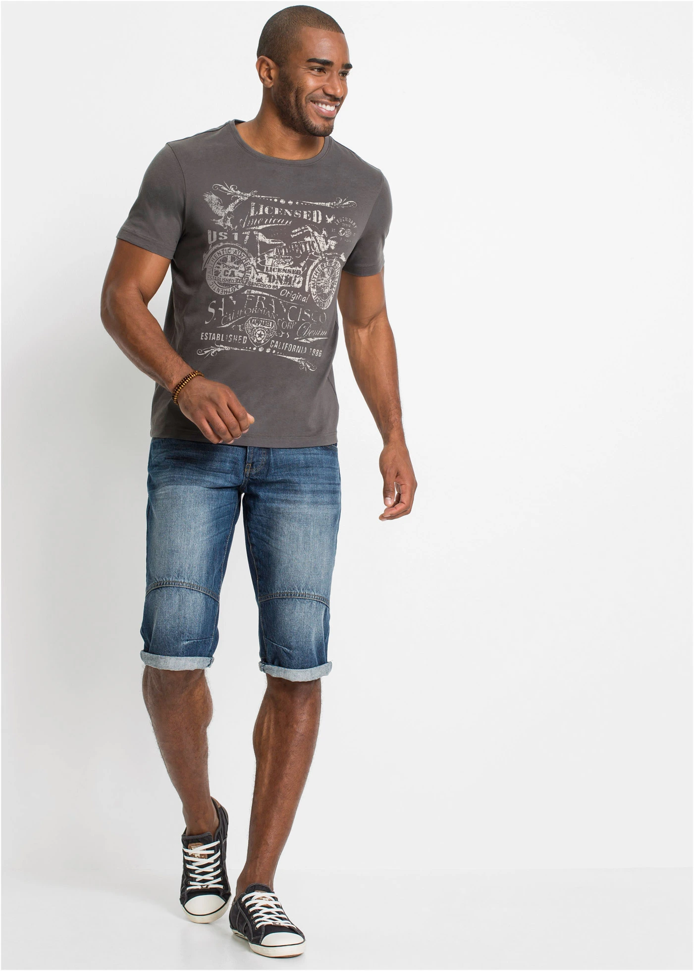 T-shirt van puur katoen • leisteengrijs • bonprix online shop