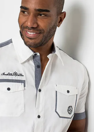 Overhemd van puur katoen met korte mouwen • wit • bonprix online shop