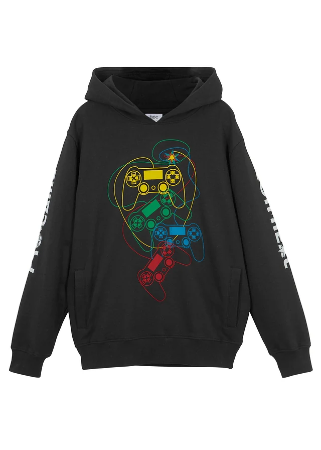 Sweat à capuche 100% coton, Couleur: noir