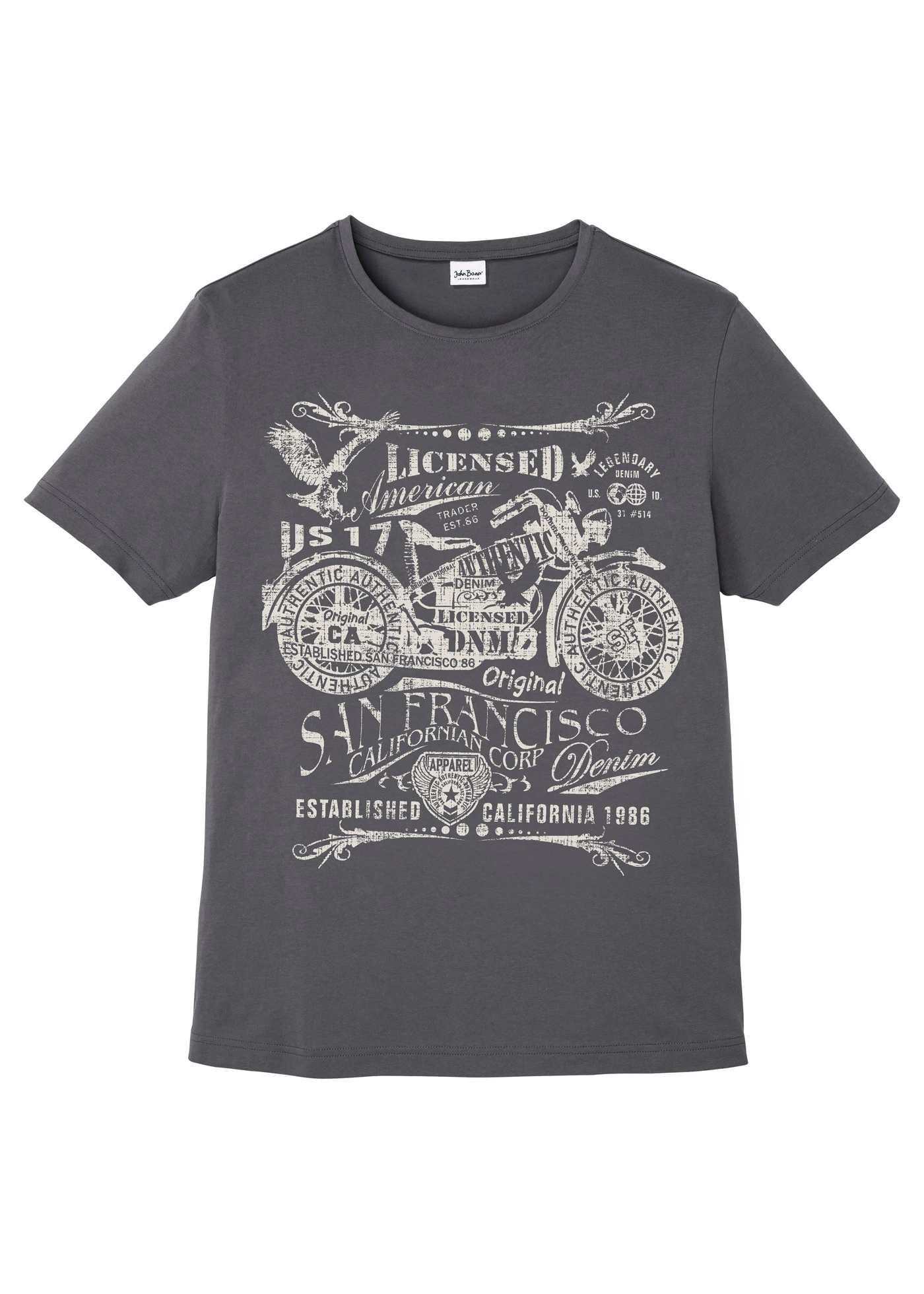 T-shirt van puur katoen • leisteengrijs • bonprix online shop