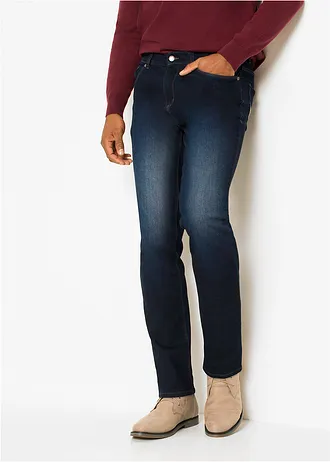 Jean extensible regular à taille élastiquée, droit • bleu foncé denim • Boutique bonprix